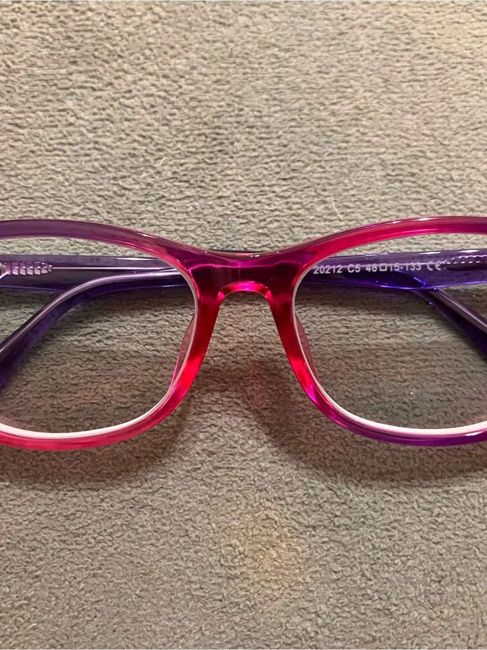 Prescription Vibrant Pink to Purple Gradient Cat-Eye Glasses